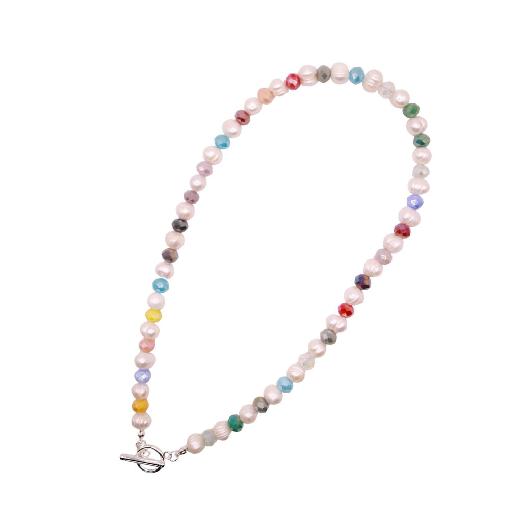 Rainbow Crystal Pearl Necklace
