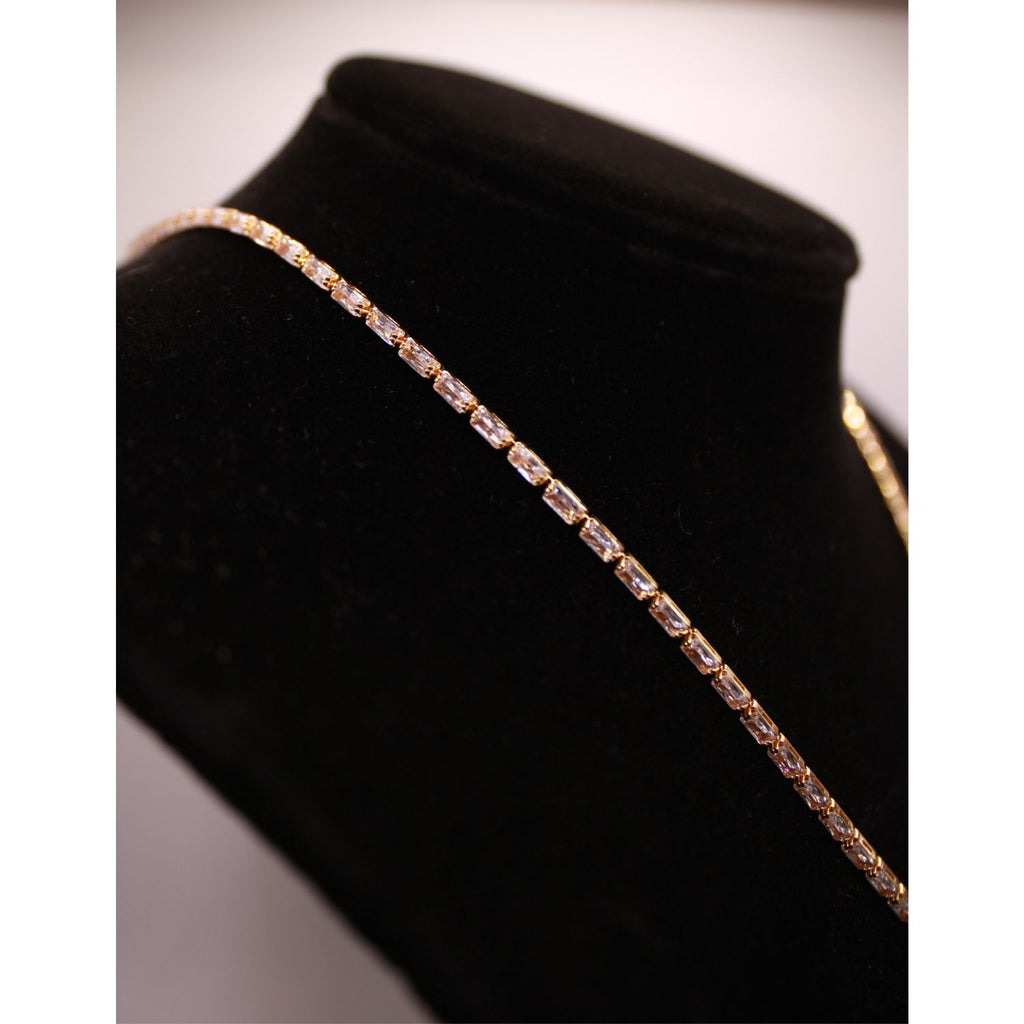 Ankh Baguette Tenis Necklace