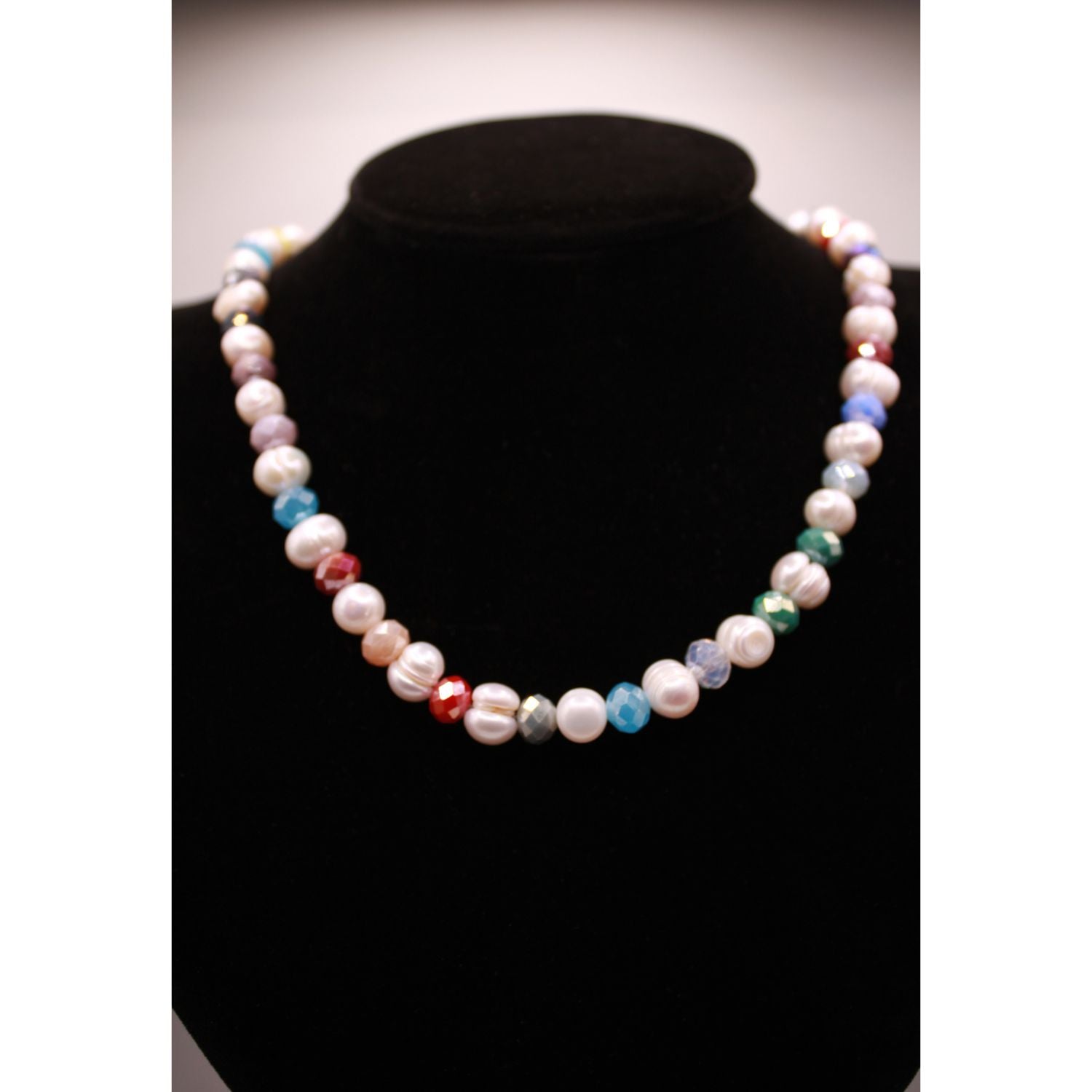 Rainbow Crystal Pearl Necklace