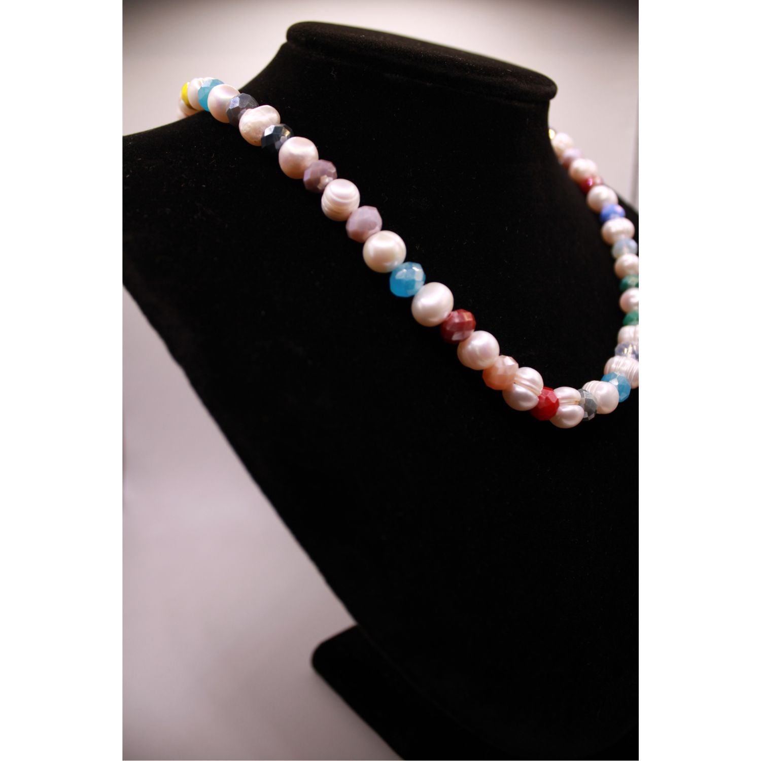 Rainbow Crystal Pearl Necklace