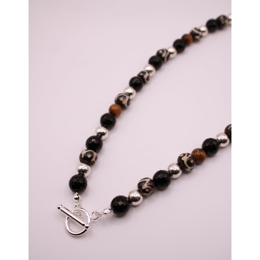 Stable Protector Necklace - Black Obsidian, Hematite & Tiger's Eye