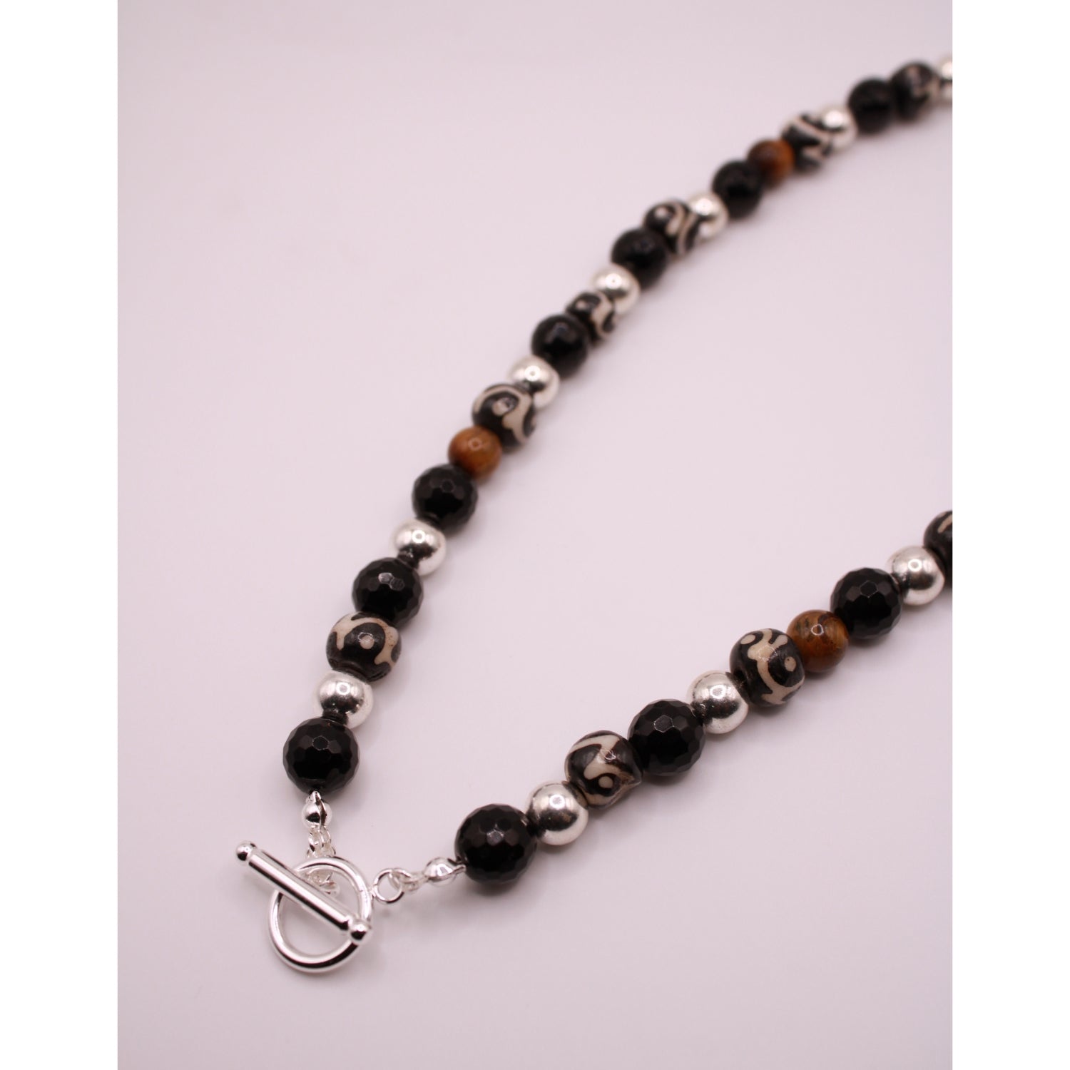 Stable Protector Necklace - Black Obsidian, Hematite & Tiger's Eye