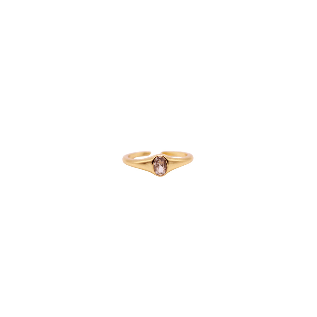 Crystal Signet Ring - Adjustable