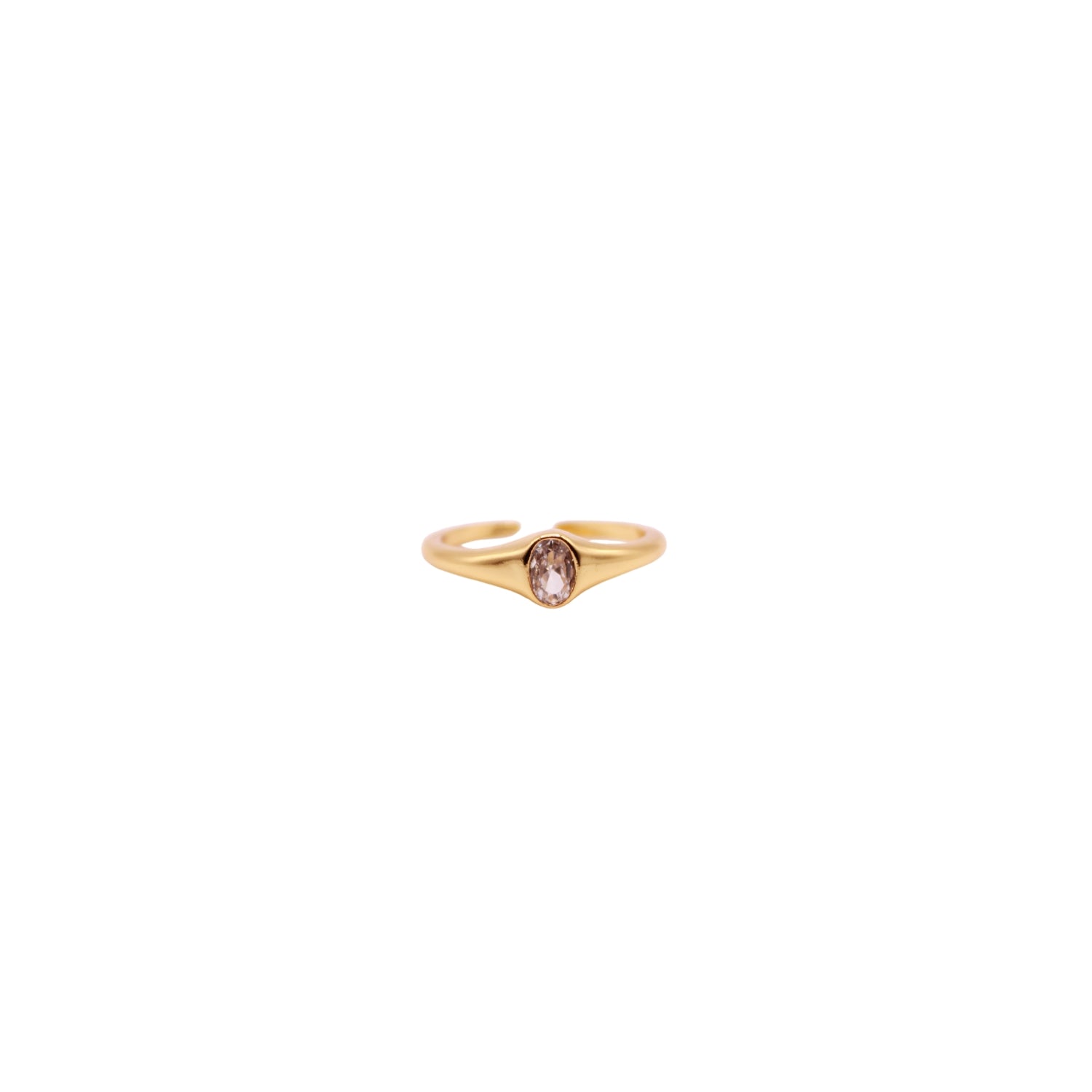Crystal Signet Ring - Adjustable