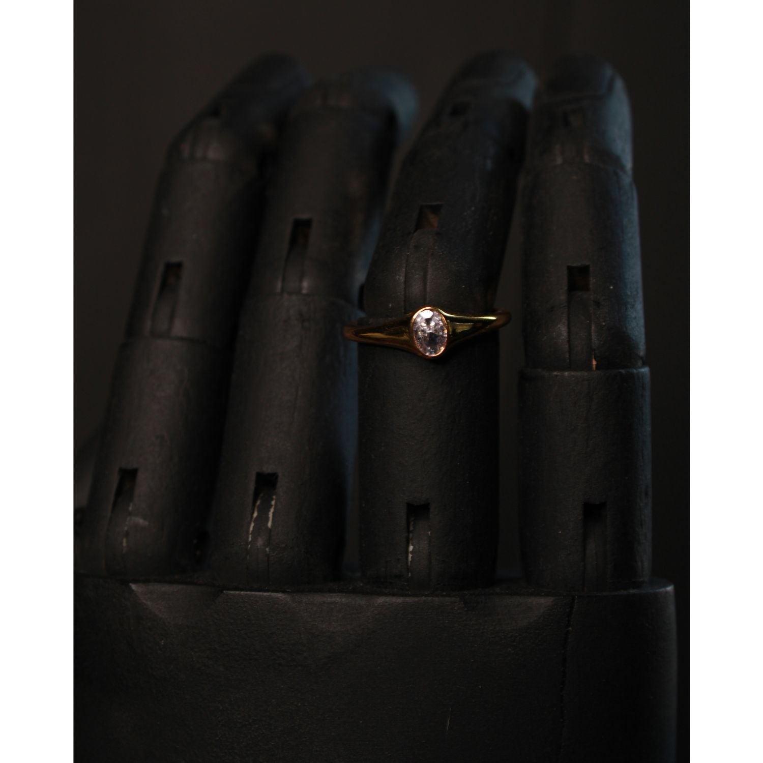 Crystal Signet Ring - Adjustable