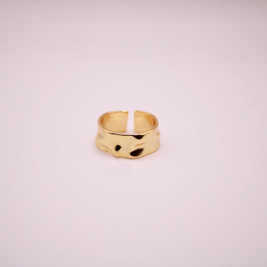 Bold Hammered Gold Ring