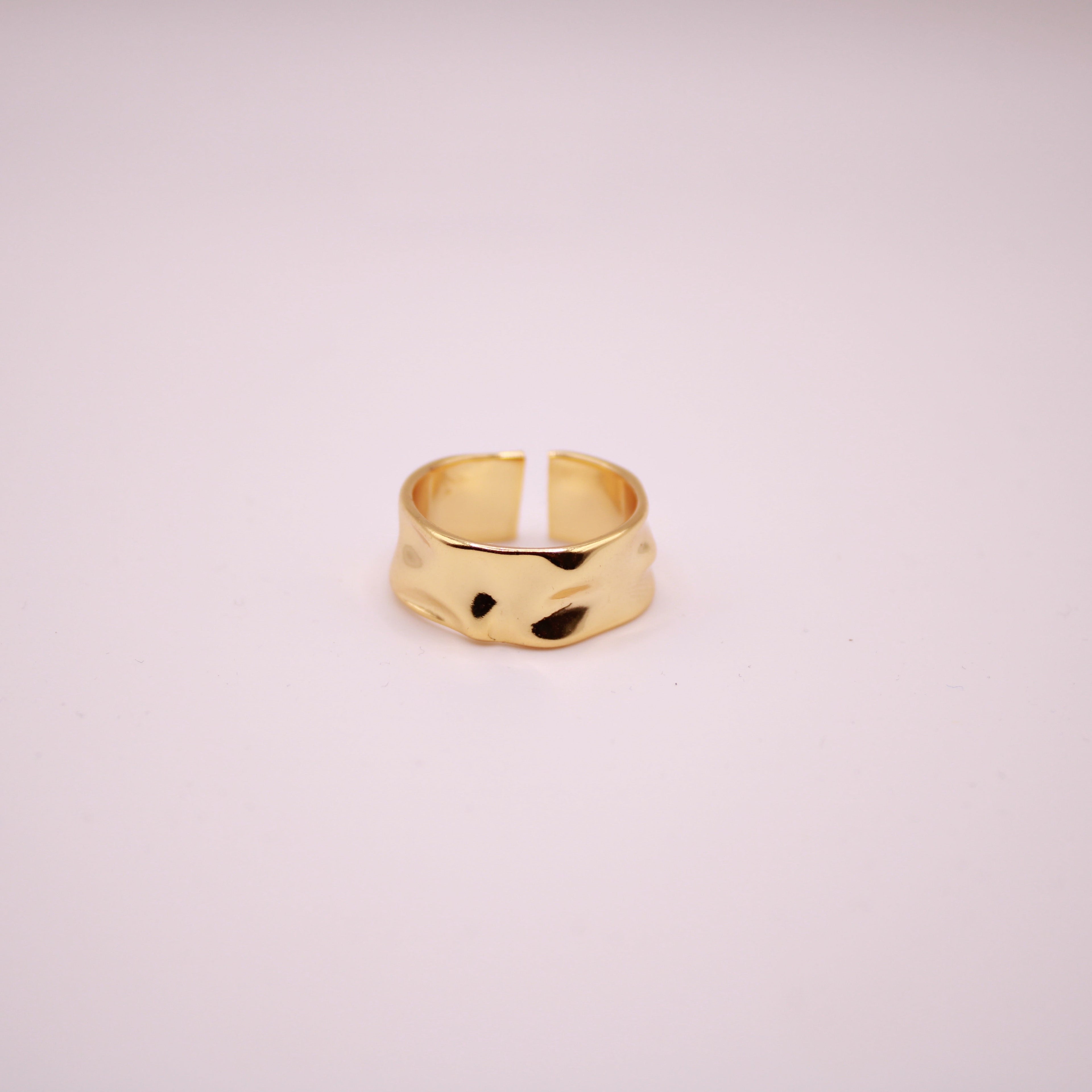 Bold Hammered Gold Ring