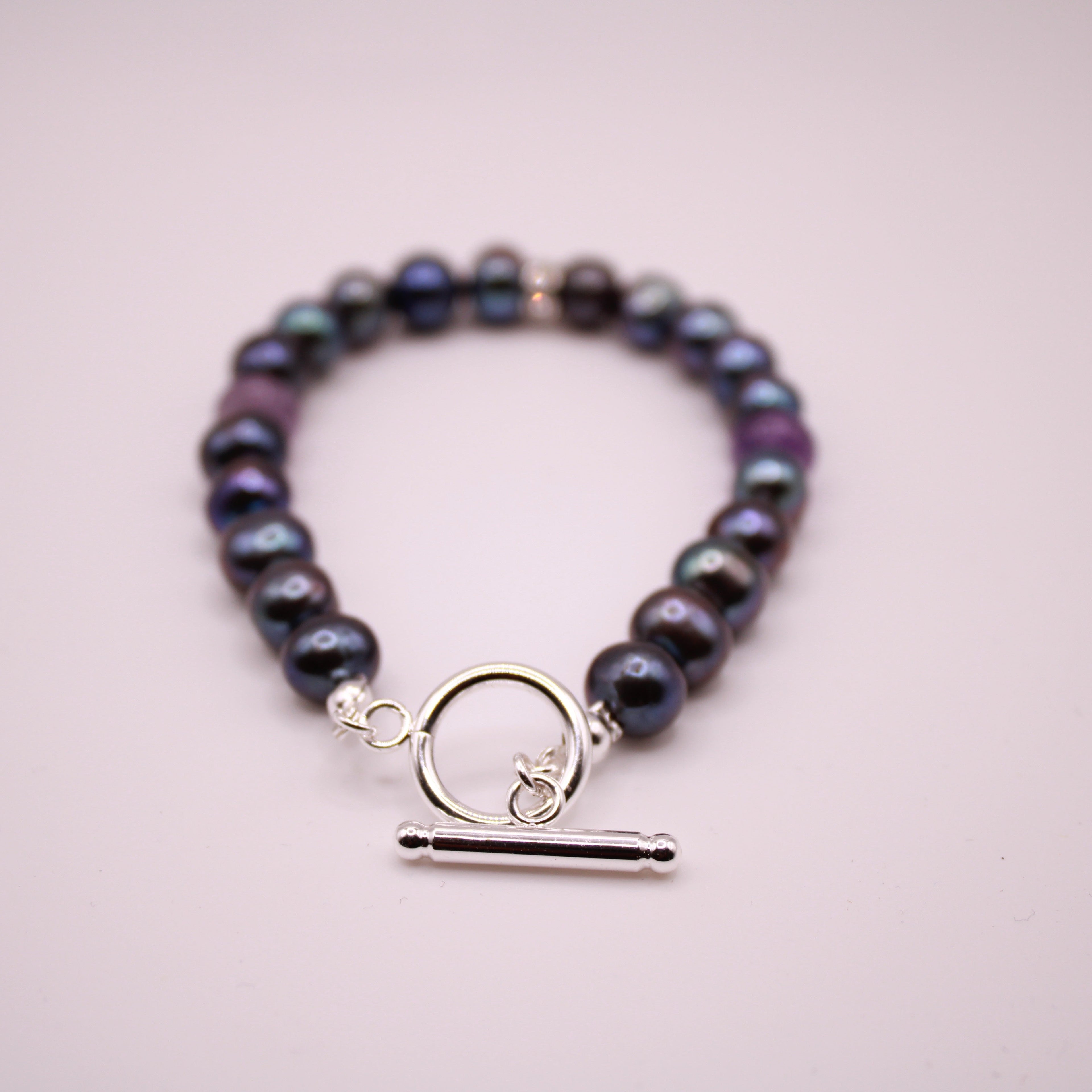 Tahitian Black Pearl & Amethyst Bracelet