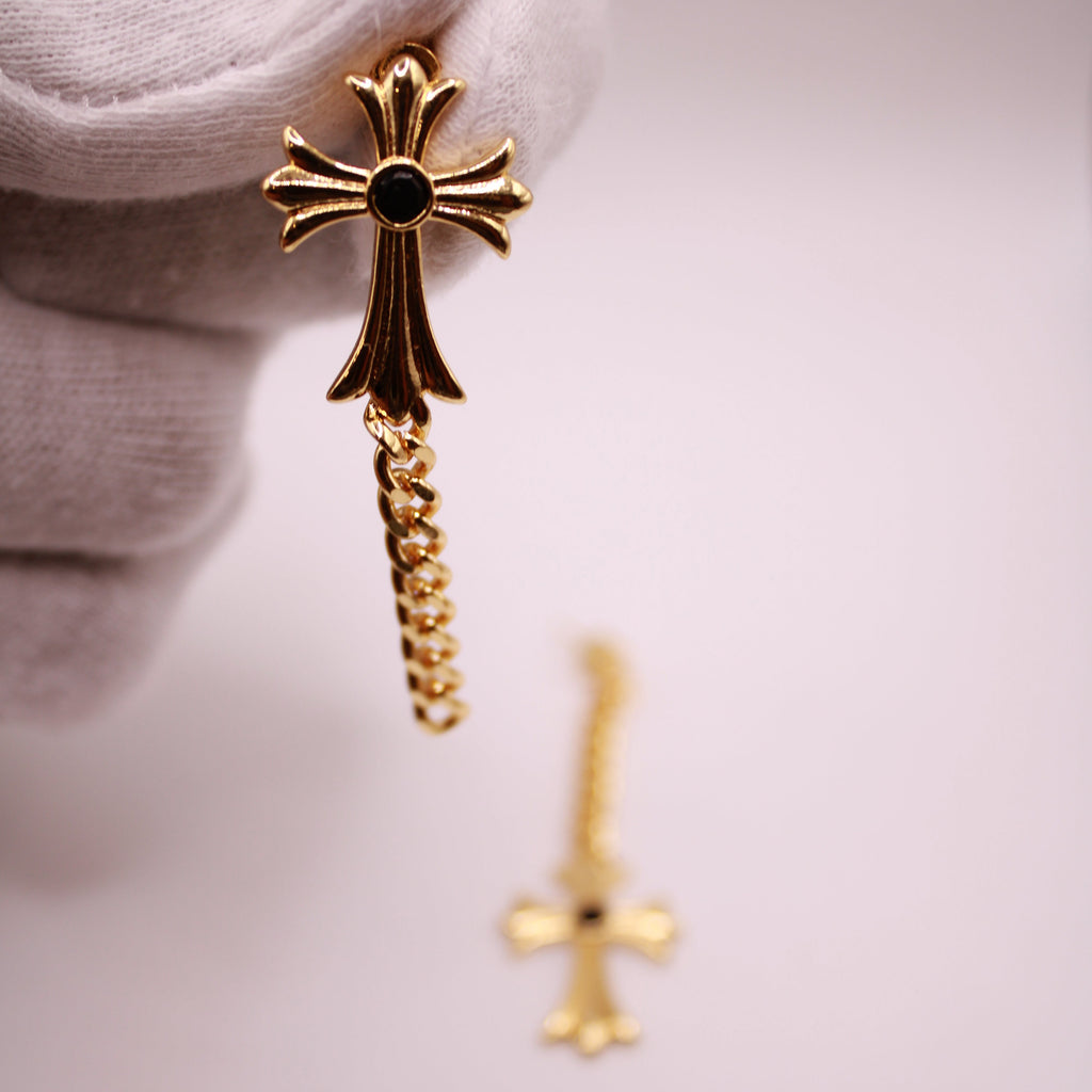 Cross Chain Earrings