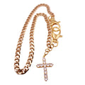 Gold Wallet Chain w/Cross Pendant