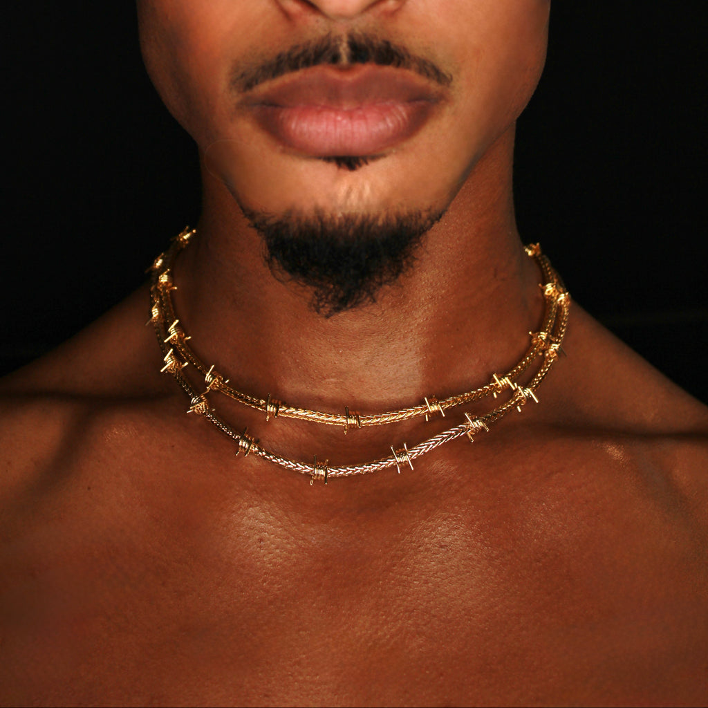 Gold Barbed Wire Necklace