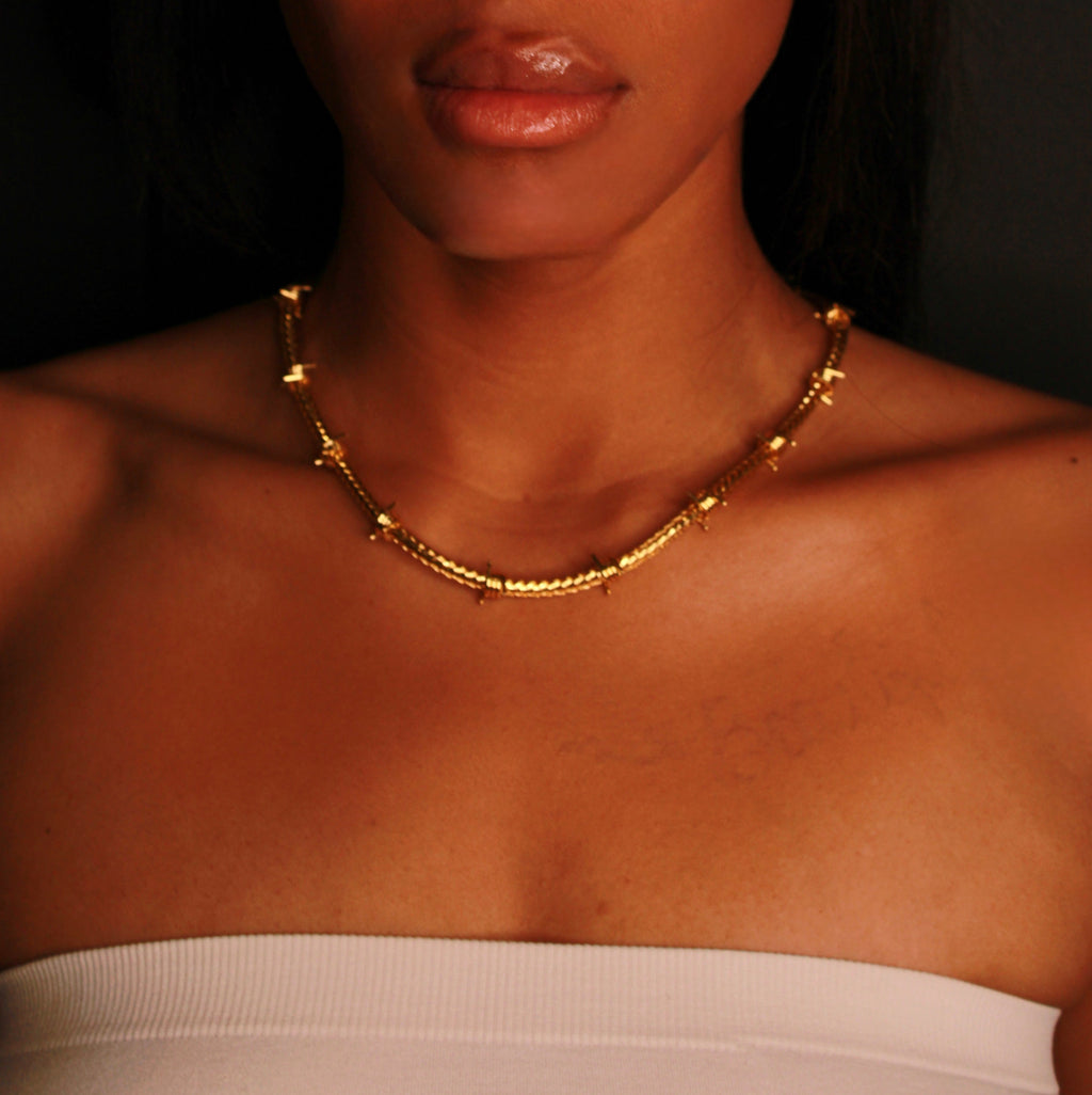 Gold Barbed Wire Necklace
