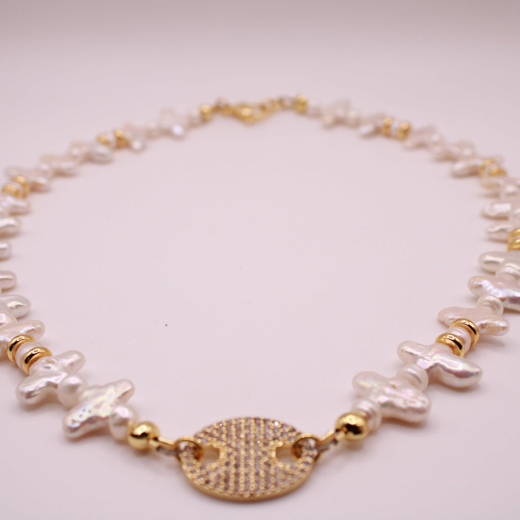 Cross Pearl Necklace