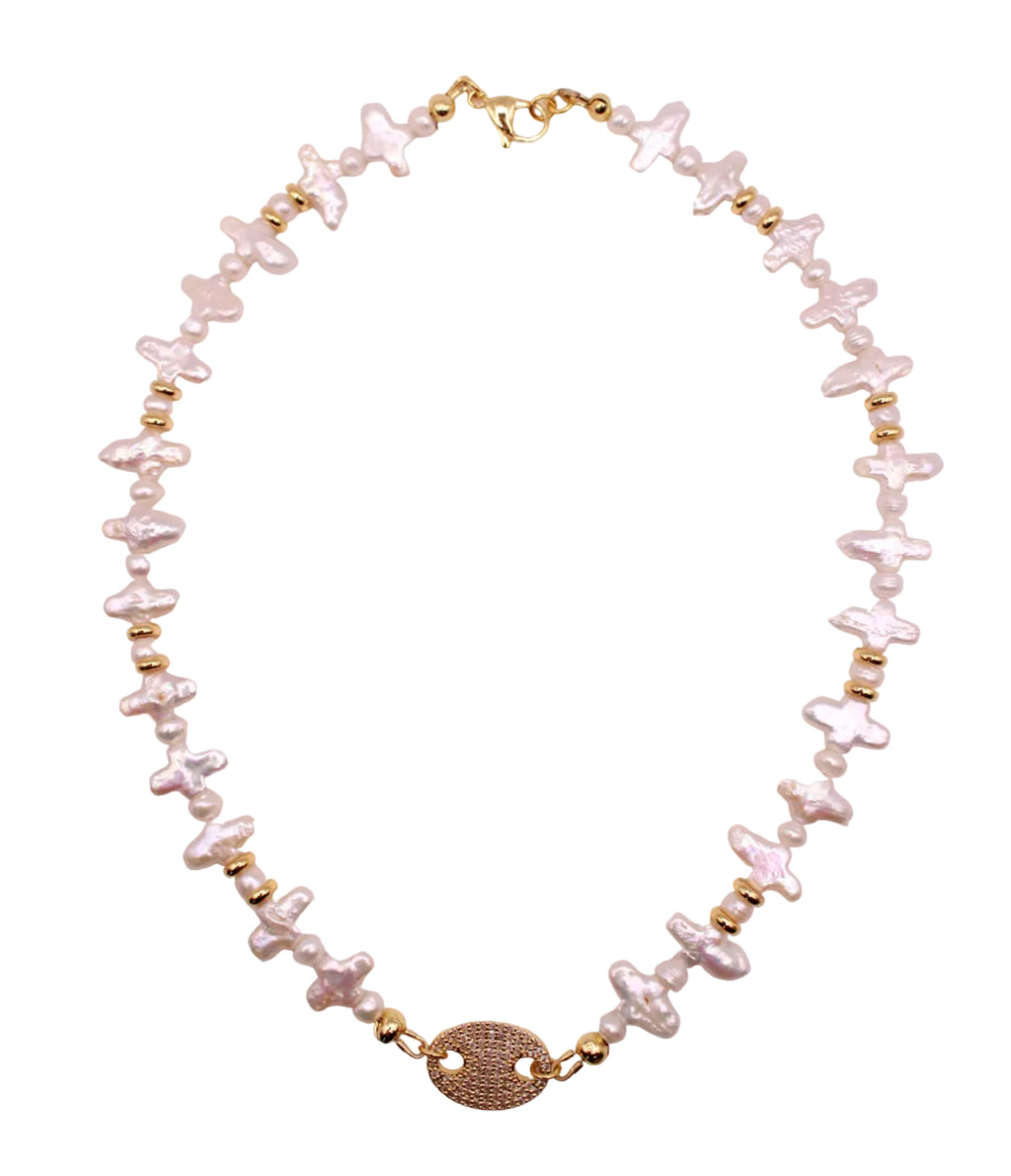 Cross Pearl Necklace