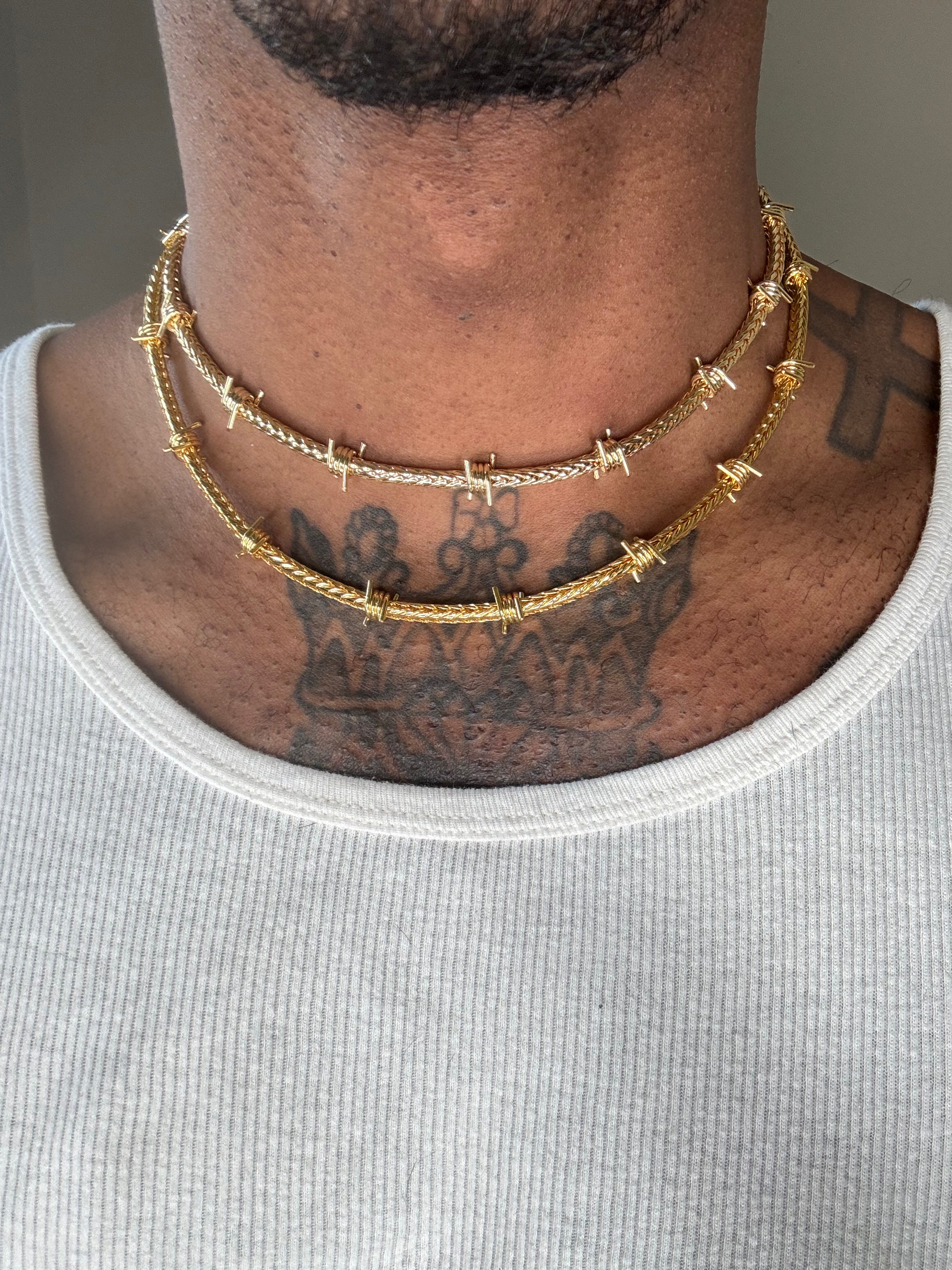 Gold Barbed Wire Necklace