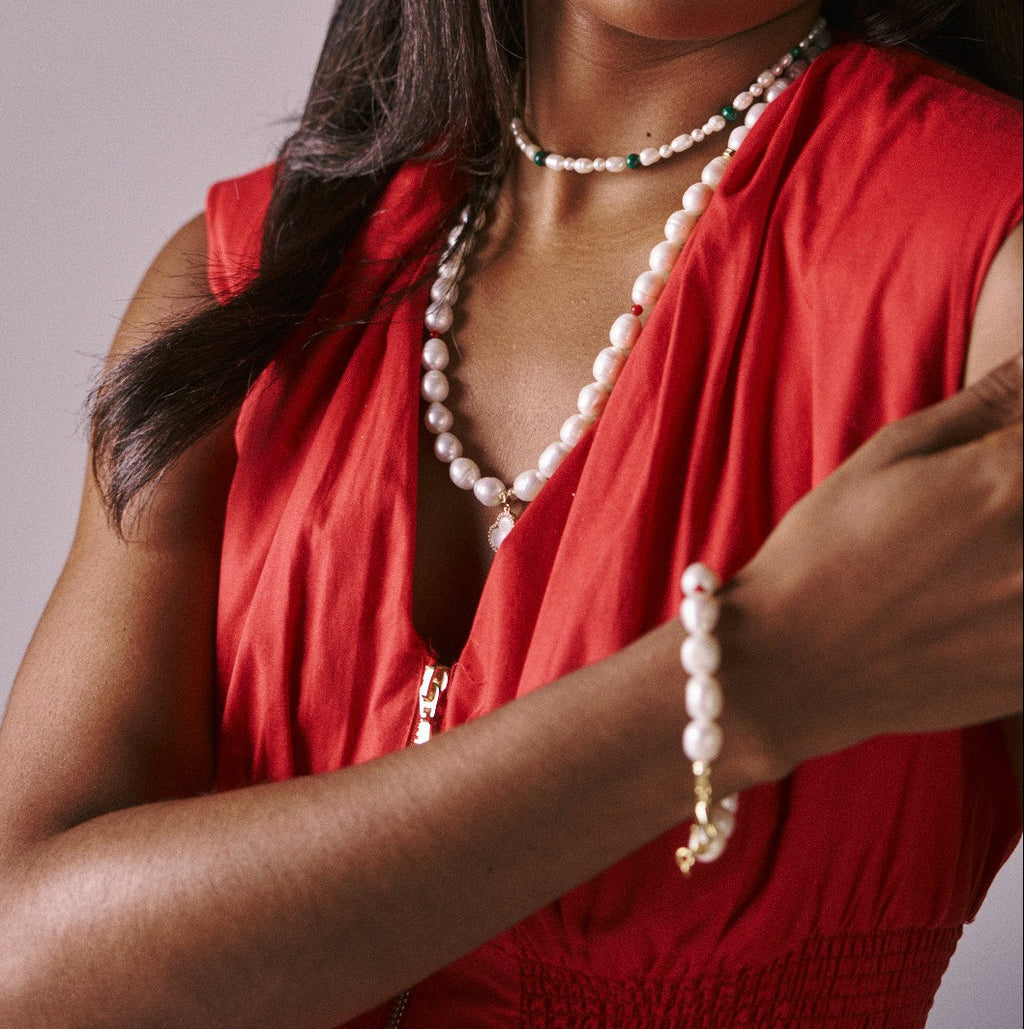 Ruby Pearl Necklace